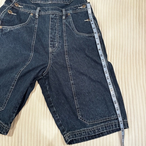 Route 66 Vintage 90's Denim Overall Long Jorts 100% Cotton Dark Wash Size M - Picture 13 of 13
